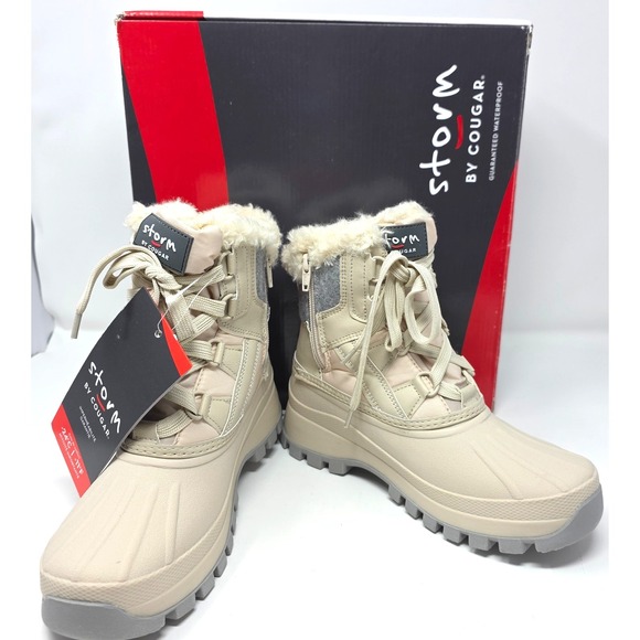 Cougar Shoes - Storm by Cougar Boots Womens 6 Ecru Faux Fur Waterproof Fury-Q Oyster Winter New
